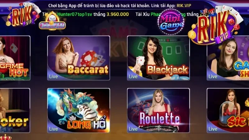 Tựa game “HOT” nhất có trong Live Casino Rikvip Tựa game “HOT” nhất có trong Live Casino Rikvip